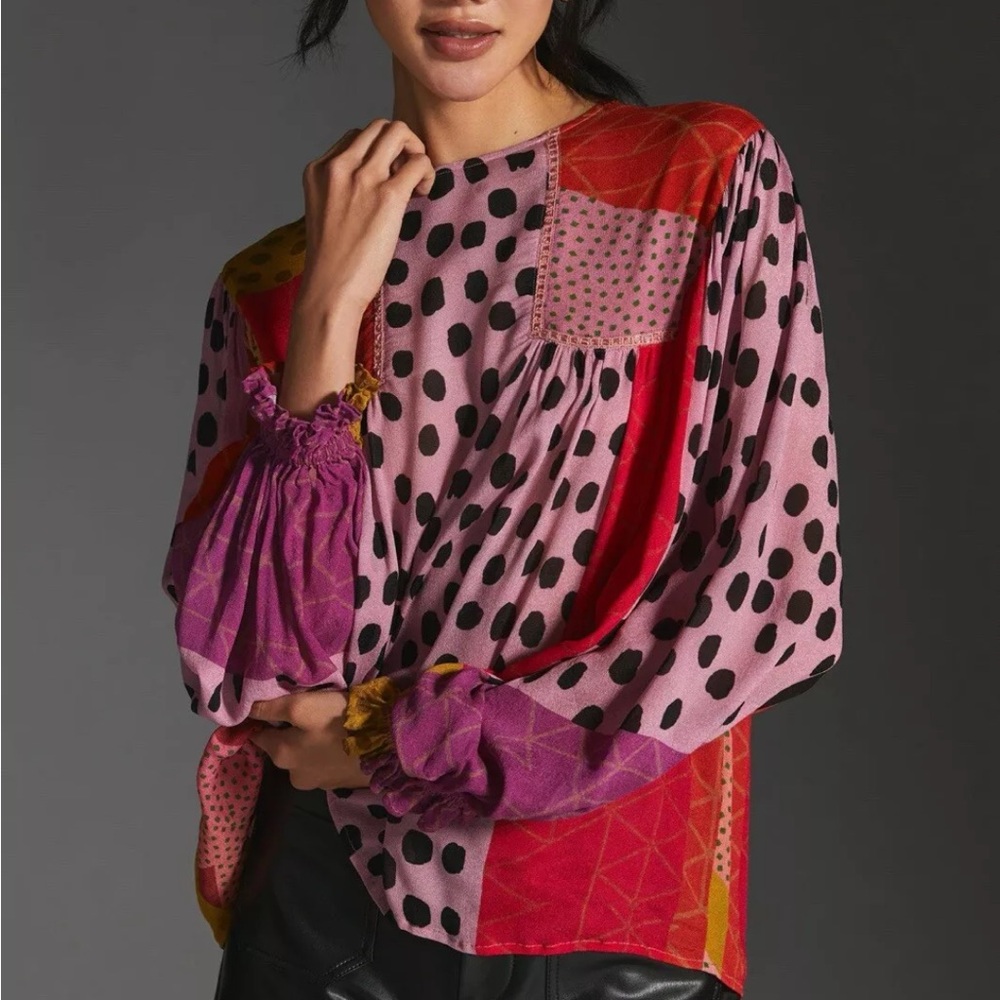 NWOT ANTHROPOLOGIE BL-NK Sz S
MIRANDA PEASANT BLOUSE